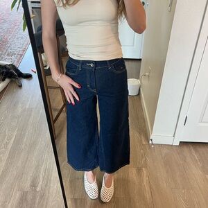 Zara Wide Leg Dark Blue Women's Jeans